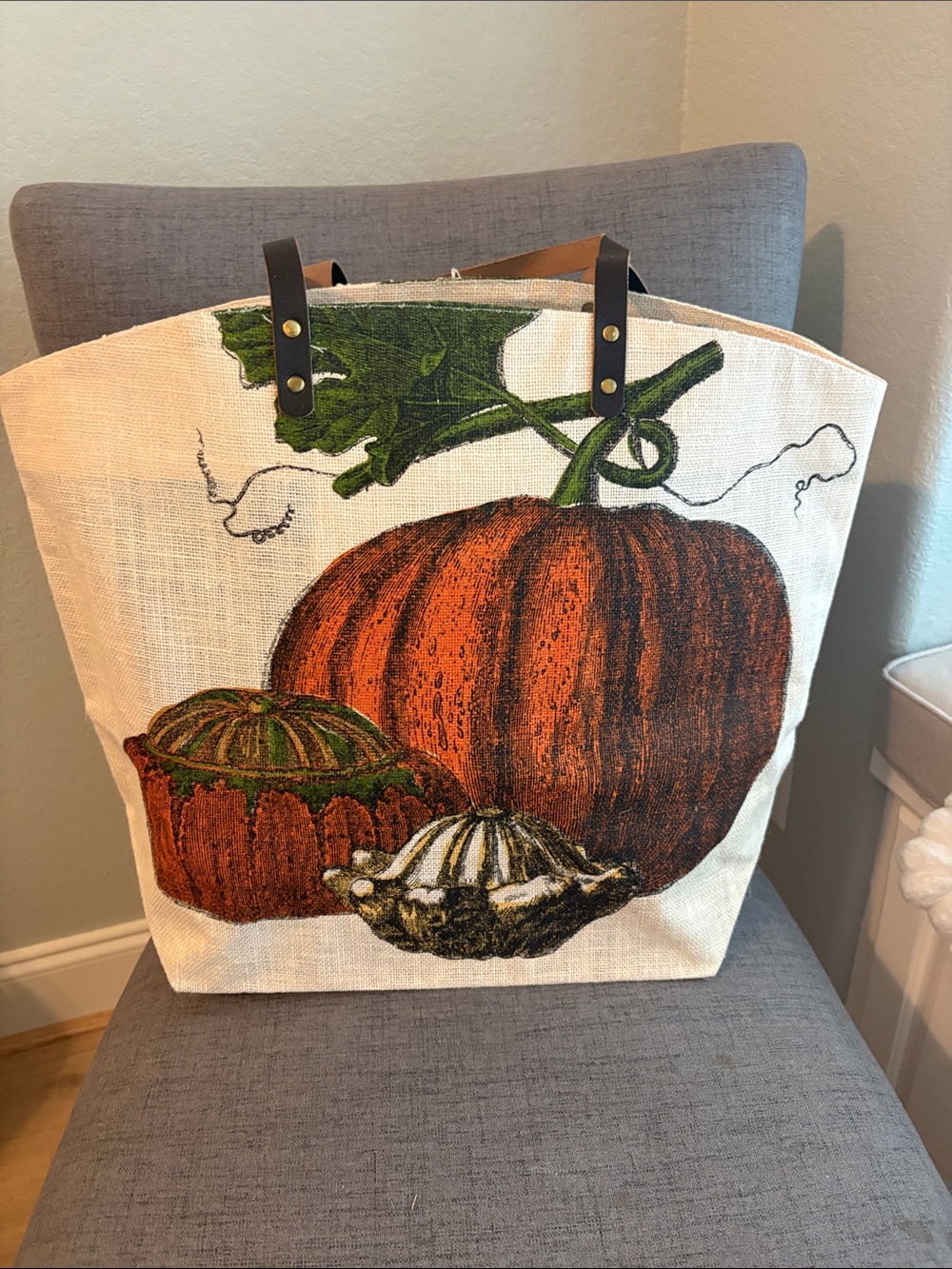 Autumn Pumpkin Tote Bag - Canvas Harvest Print